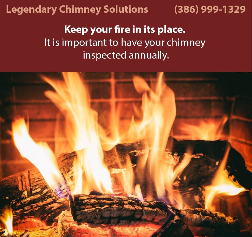 Keep fire in its place. It is important to have your chimney inspected annually.  Beautiful wood burning with flames.