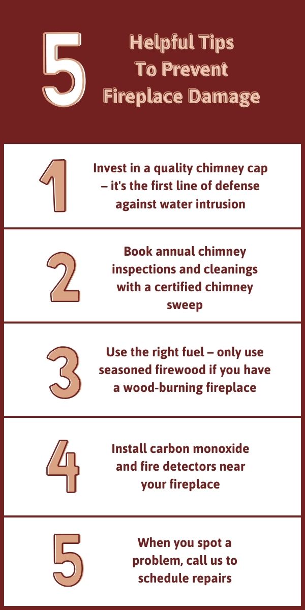 original infographic on how to avoid fireplace repair